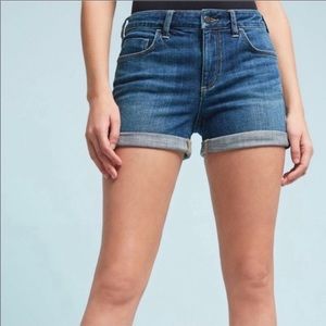 Inseam Denim Jean Shorts Rolled 